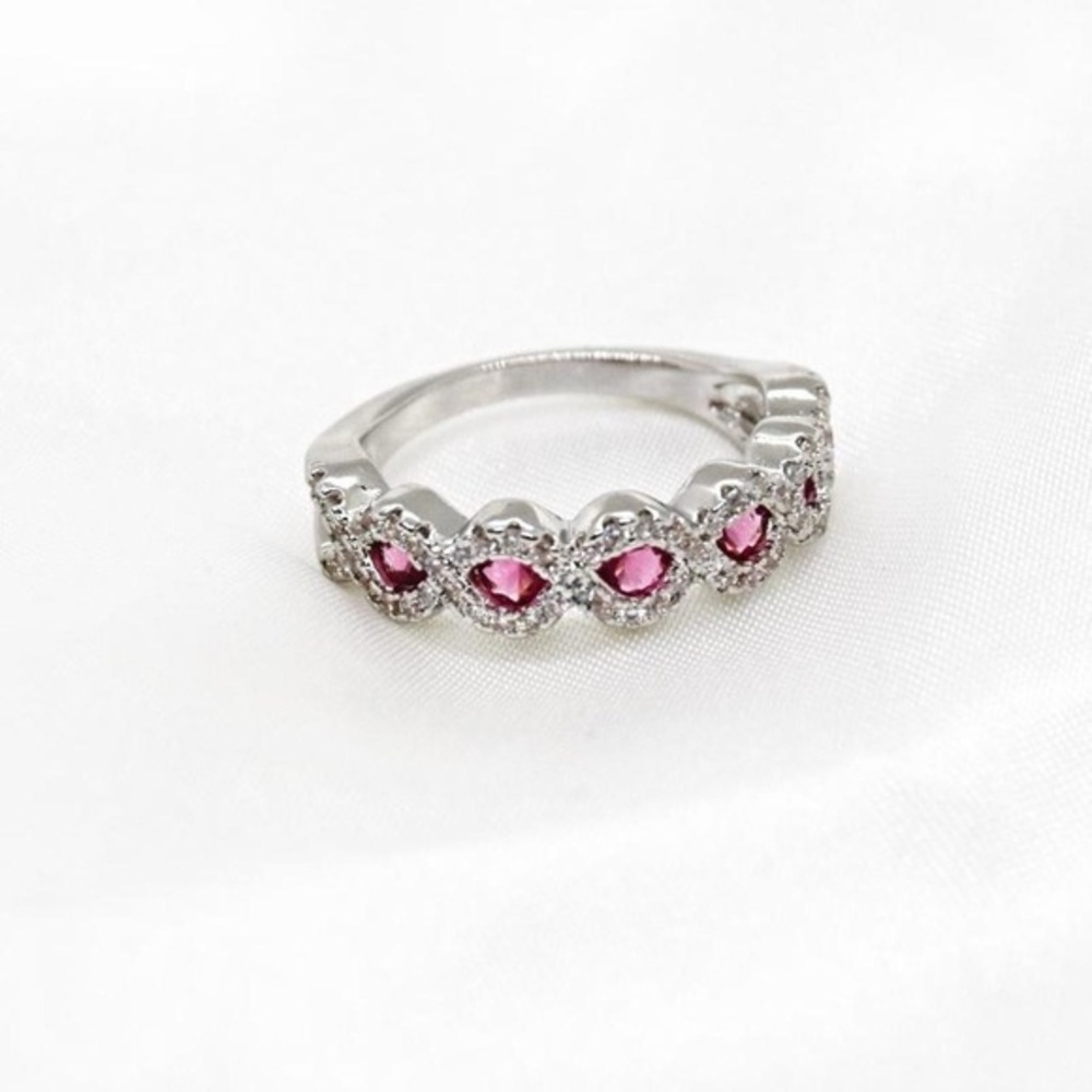 Garnet Rhinestone Cocktail Ring